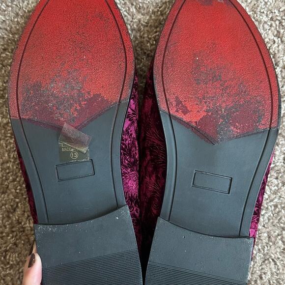 Enzo Rome Red Vintage Damask Velvet Dress Loafers Slip On Dress Shoes- 13 main image 8